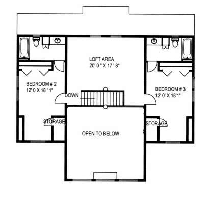 Second Floor for House Plan #039-00528