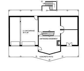 Basement/Garage Floor for House Plan #039-00530