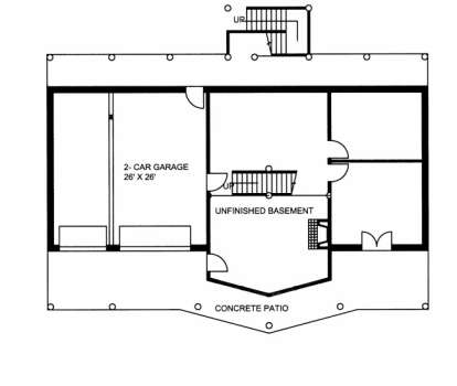 Basement/Garage Floor for House Plan #039-00530