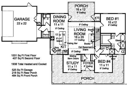 Main Floor  for House Plan #4848-00348