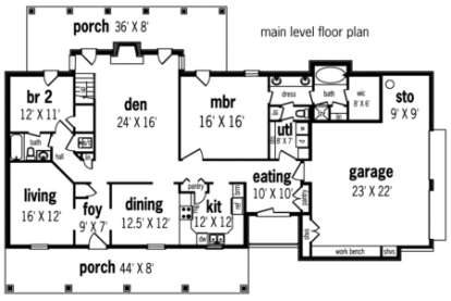 Floorplan 1 for House Plan #048-00184