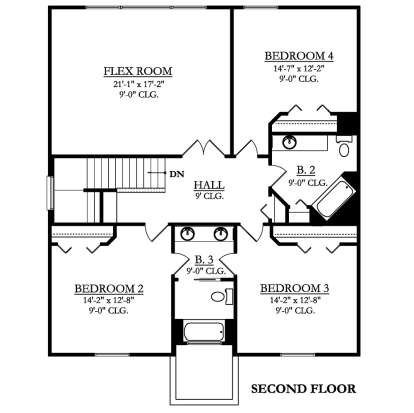 Second Floor for House Plan #3978-00177