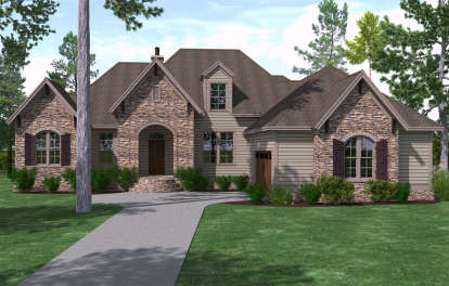 European House Plan #6939-00004 Elevation Photo