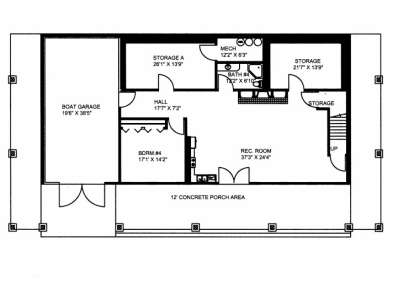 Basement Floor for House Plan #039-00535