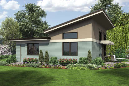 Mid Century Modern House Plan #2559-00678 Elevation Photo