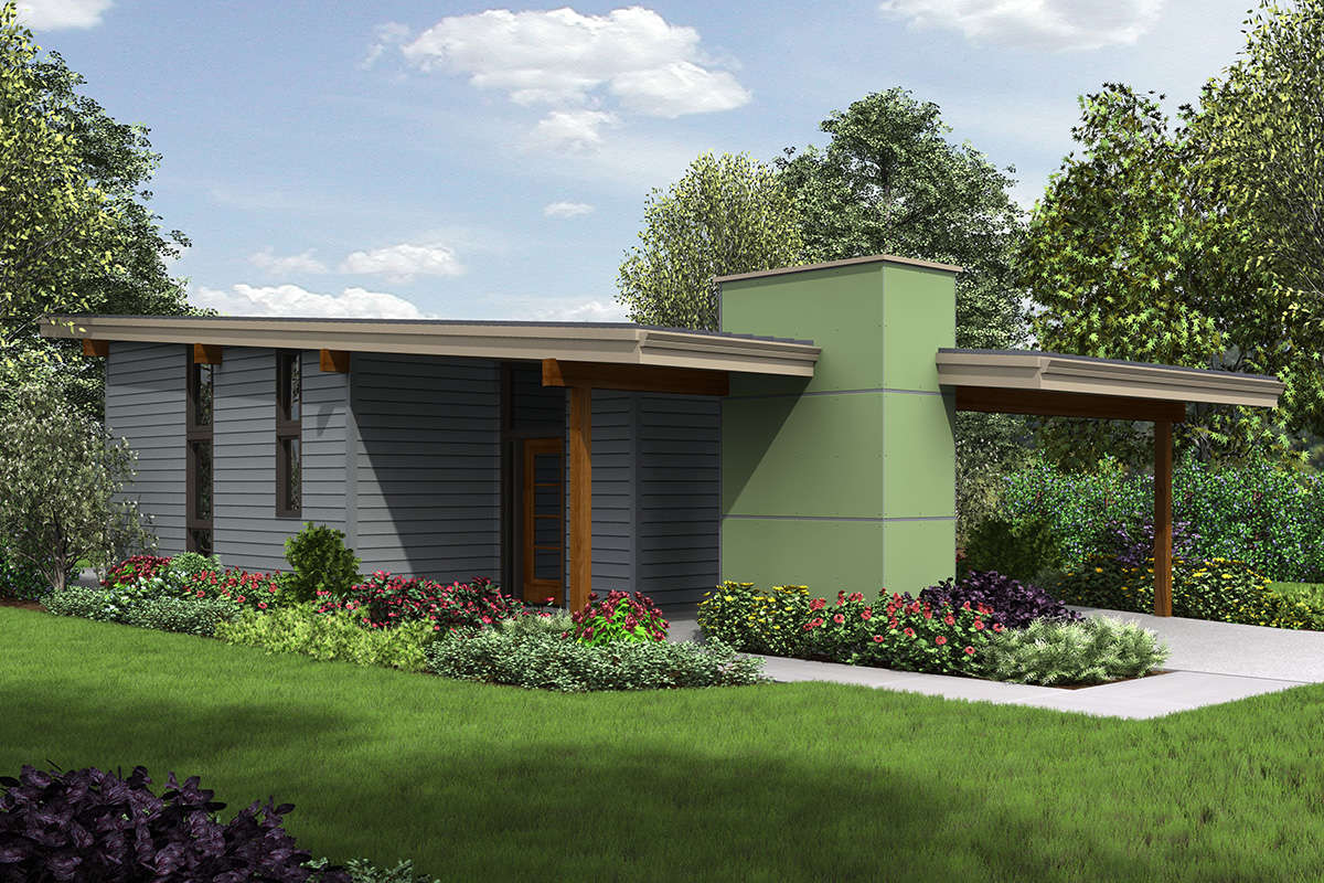Mid Century Modern Plan - 769 Square Feet, 2 Bedrooms, 1 Bathroom ...