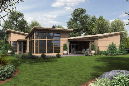 Mid Century Modern House Plan #2559-00697 Elevation Photo