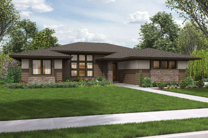 Prairie House Plan #2559-00702 Elevation Photo