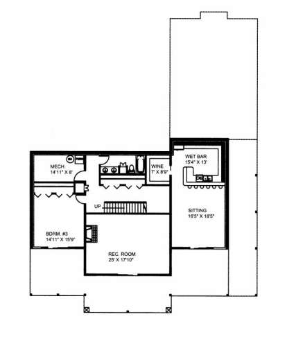 Basement Floor for House Plan #039-00540