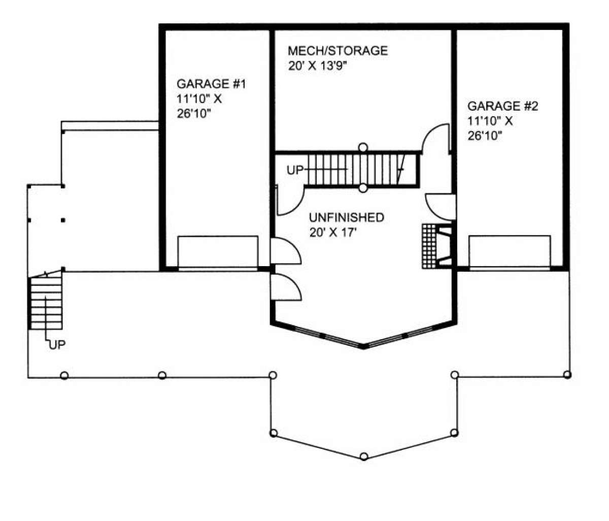 Basement Floor for House Plan #039-00541