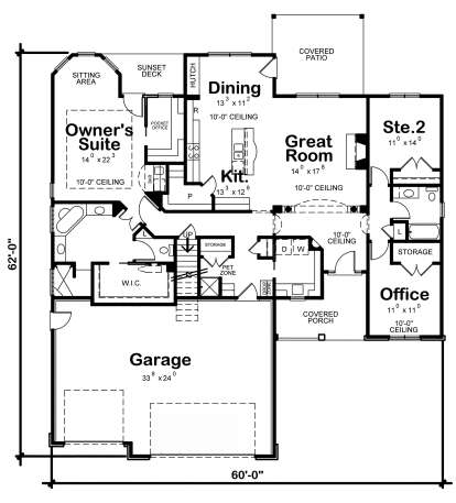 Floorplan 1 for House Plan #402-01548