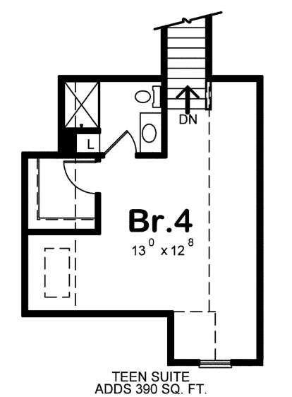 Optional Bedroom Above Garage for House Plan #402-01550