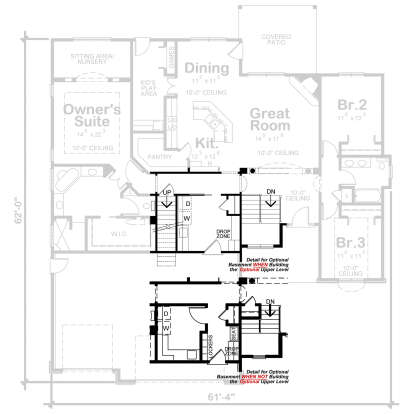 Optional Basement Stairs for House Plan #402-01550