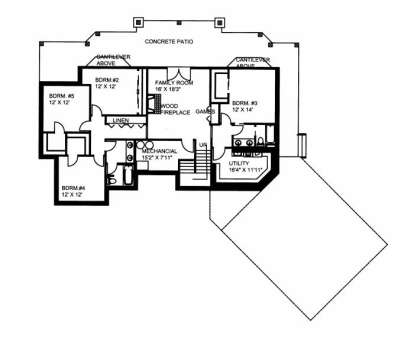 Basement Floor for House Plan #039-00542
