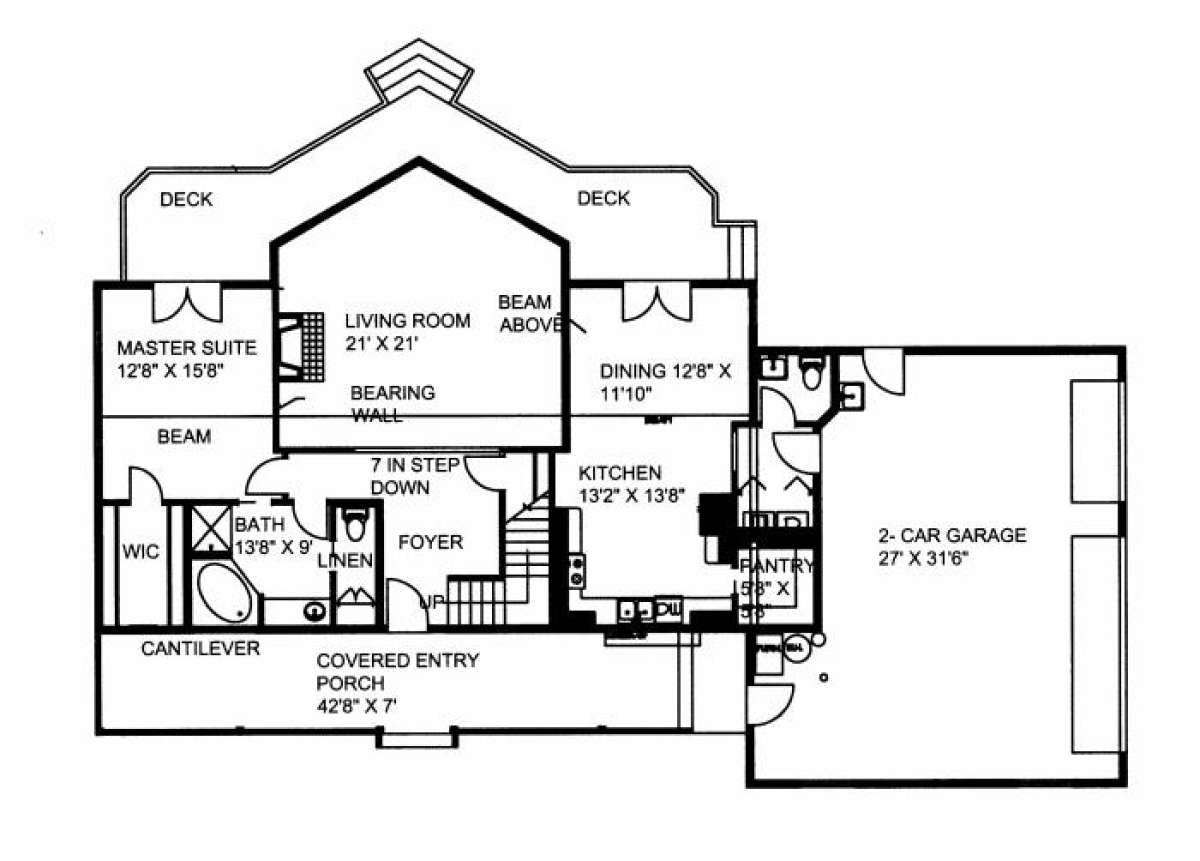 First Floor for House Plan #039-00543