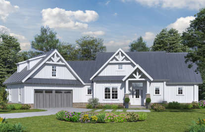 Modern Farmhouse House Plan #699-00104 Elevation Photo