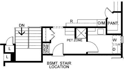 Optional Basement Stairs for House Plan #402-01551