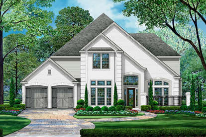 European House Plan #5445-00338 Elevation Photo