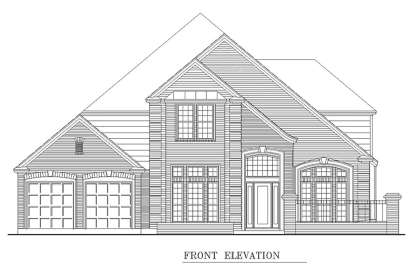 European House Plan #5445-00338 Elevation Photo