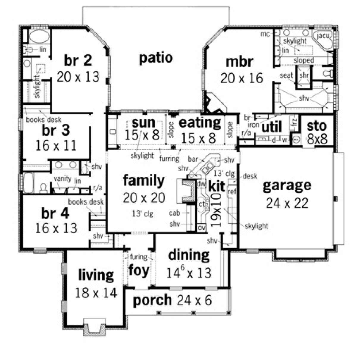 Floorplan 1 for House Plan #048-00189