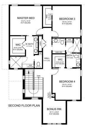 Second Floor for House Plan #3978-00183