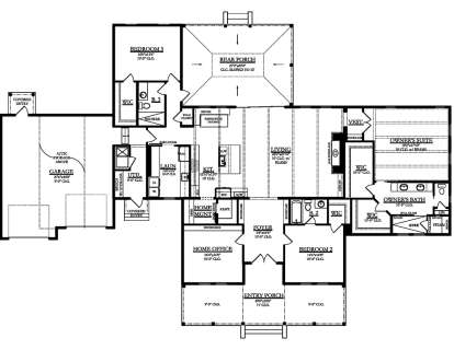 First floor for House Plan #3978-00185