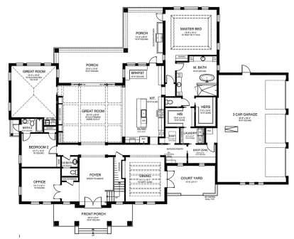 First Floor for House Plan #3978-00189