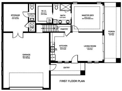 First floor for House Plan #3978-00190