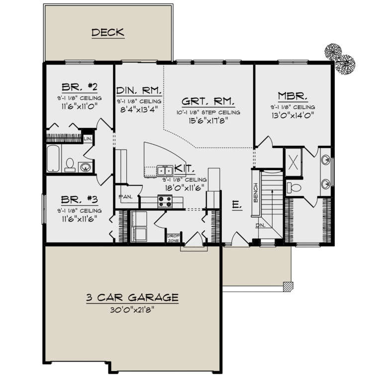 Mid Century Modern Plan - 1,583 Square Feet, 3 Bedrooms, 2 Bathrooms ...