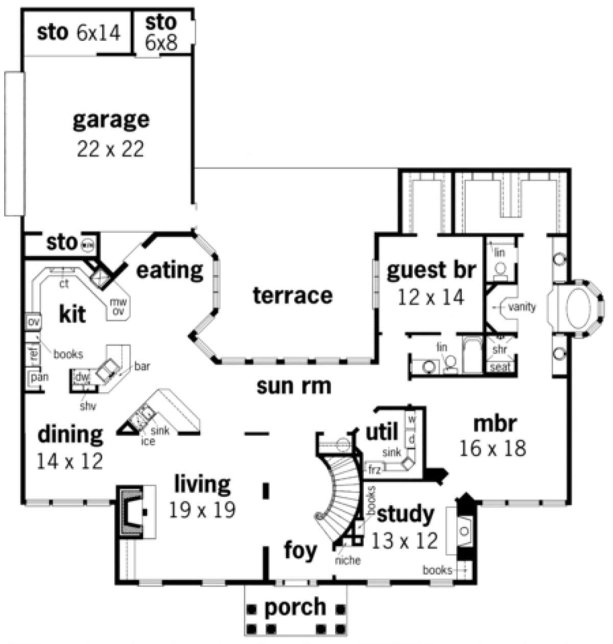 Floorplan 1 for House Plan #048-00192