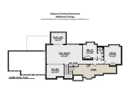 Optional Finished Basement for House Plan #1020-00016