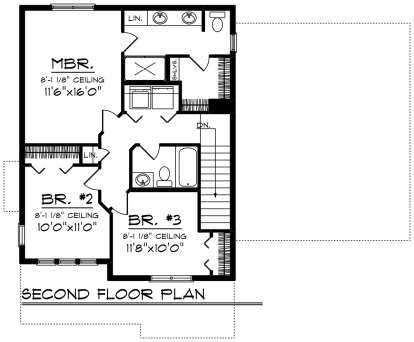 Second Floor for House Plan #1020-00023