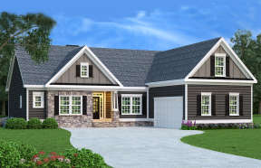 Ranch House Plan #009-00004 Elevation Photo