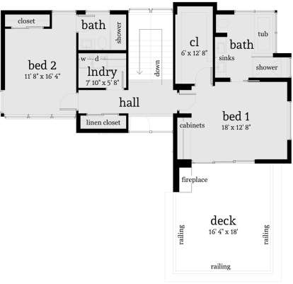 Second Floor for House Plan #028-00039