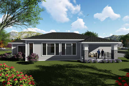 Prairie House Plan #1020-00032 Elevation Photo