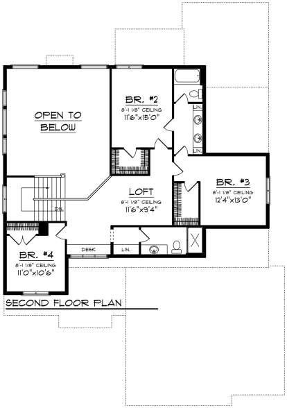 Second Floor for House Plan #1020-00039