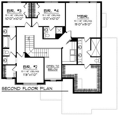 Second Floor for House Plan #1020-00068