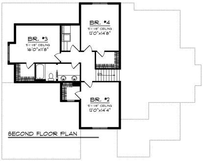 Second Floor for House Plan #1020-00070