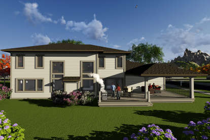 Prairie House Plan #1020-00079 Elevation Photo