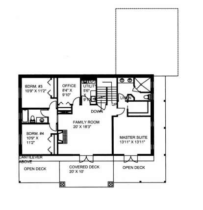 Basement Floor for House Plan #039-00549