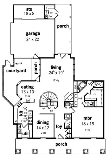 Floorplan 1 for House Plan #048-00196
