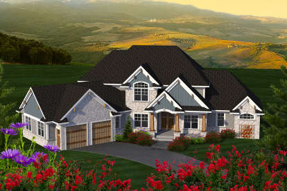 4 Bed, 3 Bath, 4266 Square Foot House Plan - #1020-00112