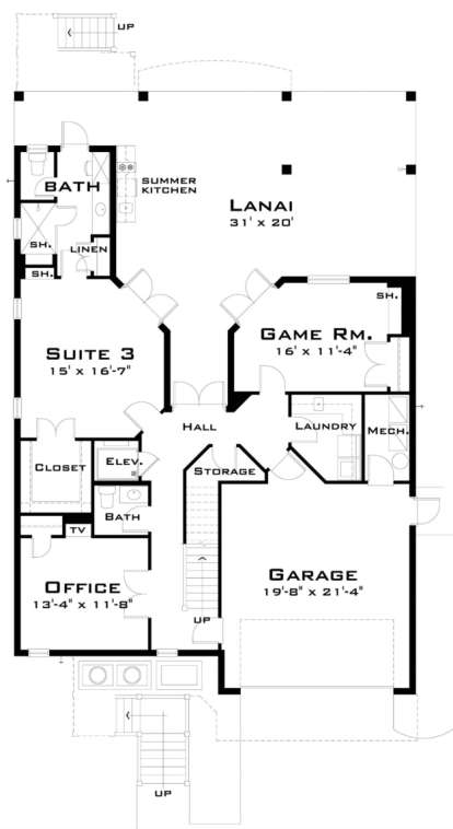 First Floor for House Plan #028-00040