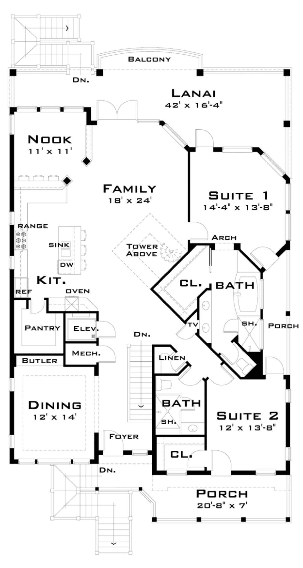 Second Floor for House Plan #028-00040
