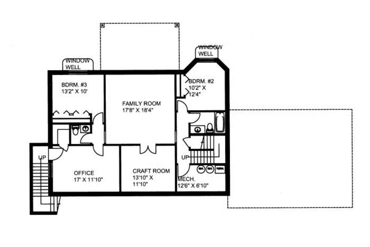 Basement Floor for House Plan #039-00550