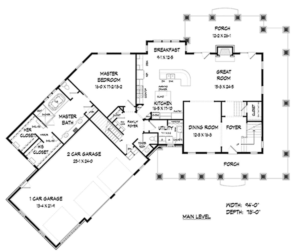 Main First Floor for House Plan #6082-00141