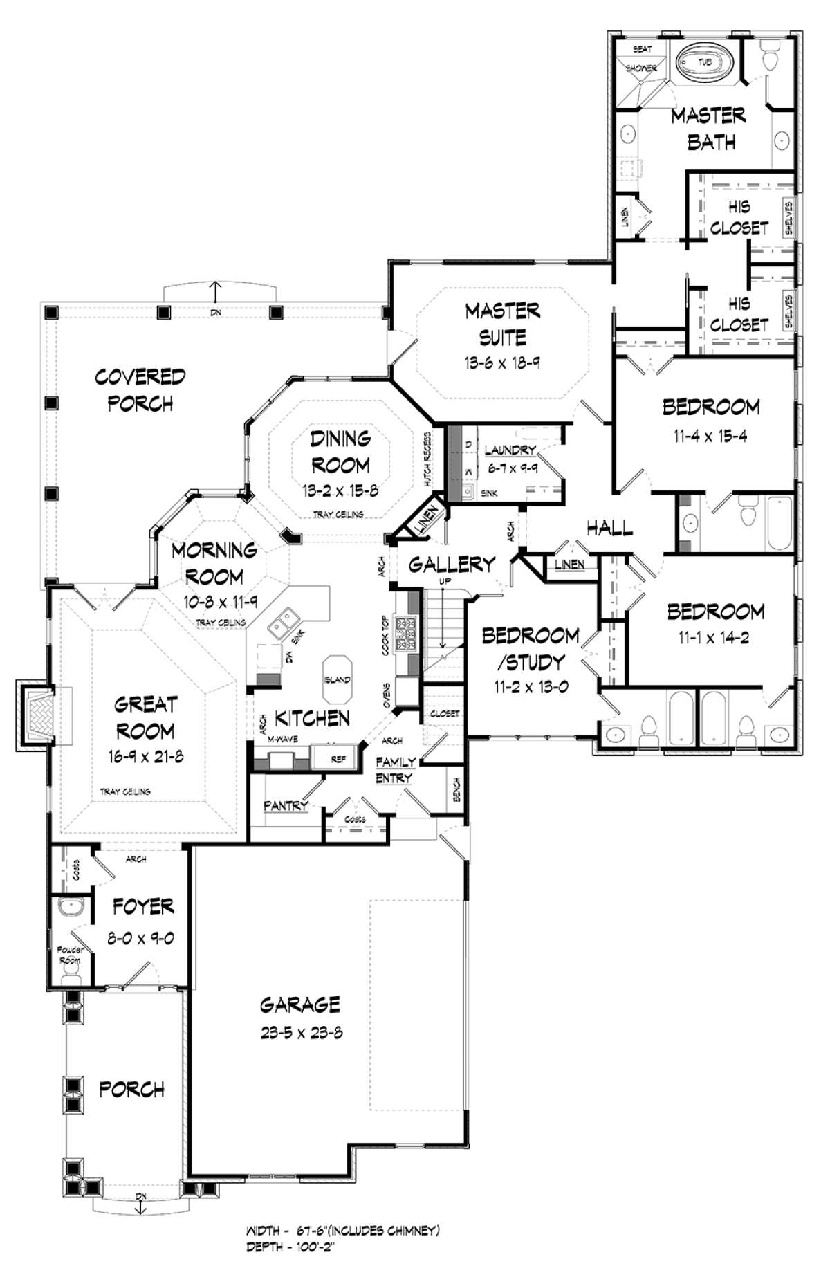 Main Level 1st floor for House Plan #6082-00142