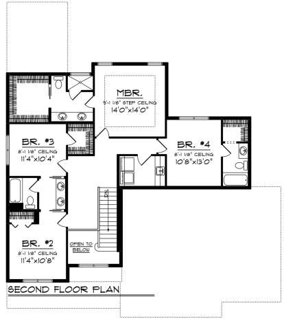 Second Floor for House Plan #1020-00129