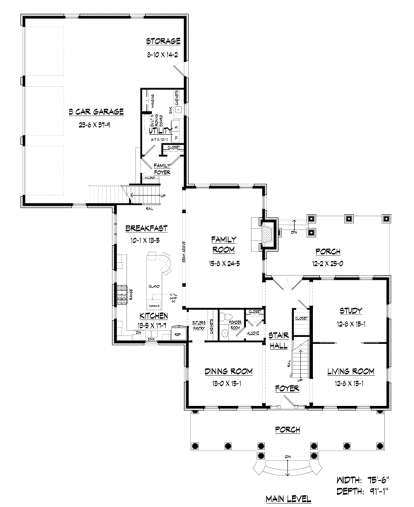 Main Level 1st floor for House Plan #6082-00143