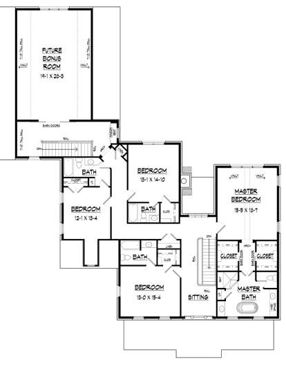 Upper Level for House Plan #6082-00143
